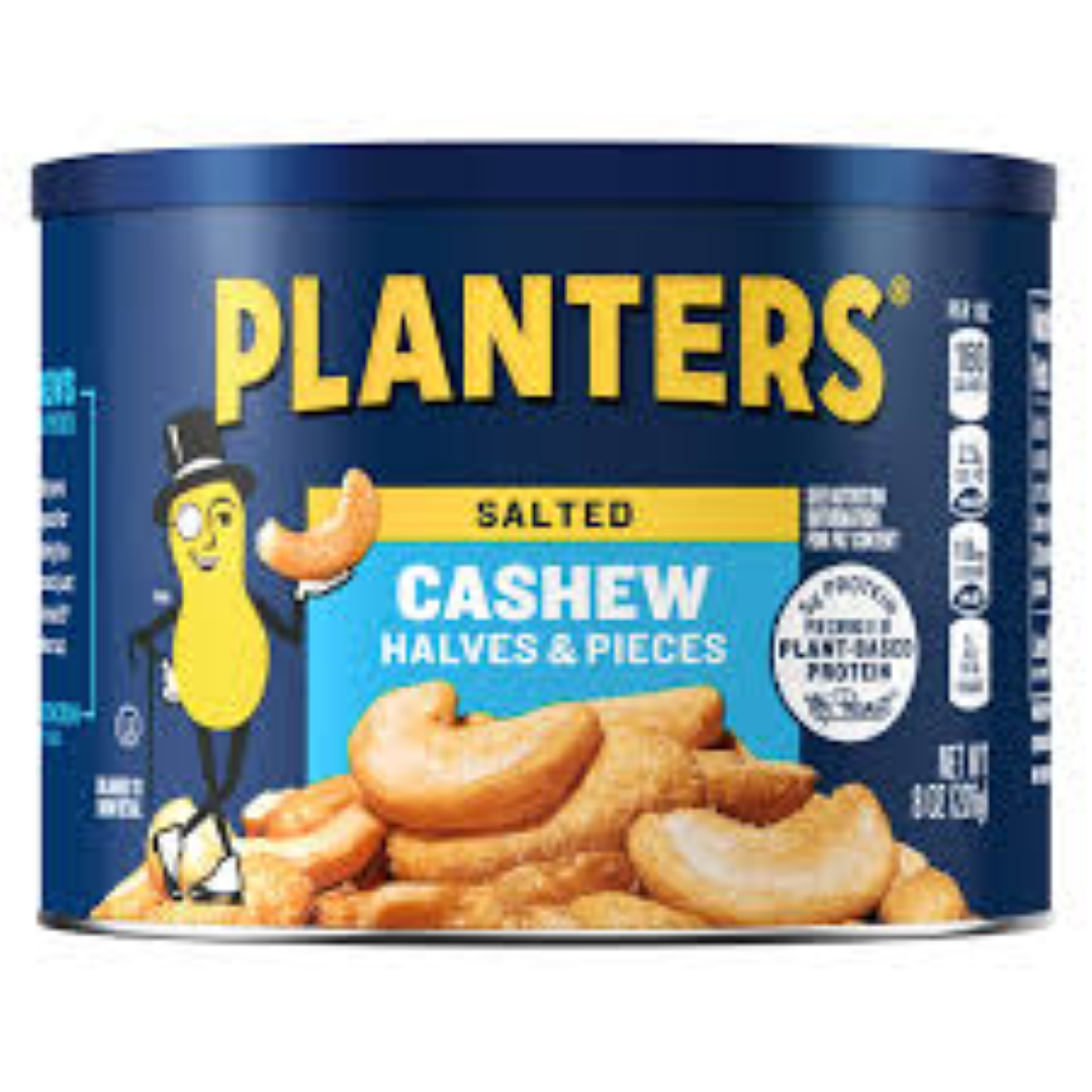PLANTERS CASHEW HALVES & PIECES CAN 226G
